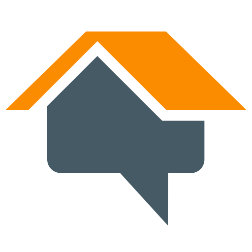 a logo of a house with a roof